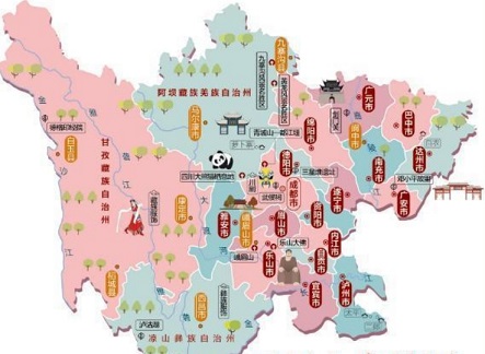 四川省旅游景点地图