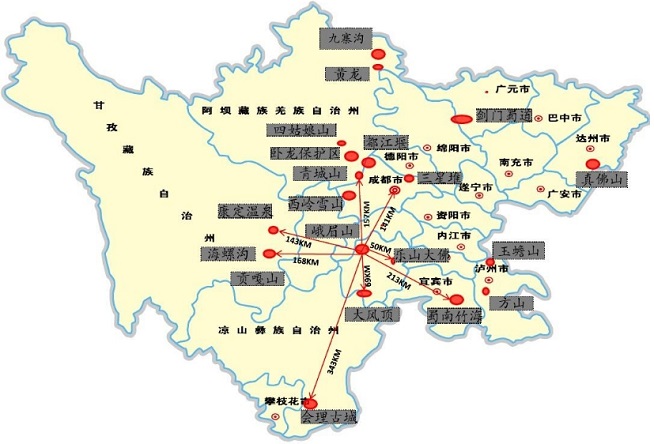 四川旅游交通地图