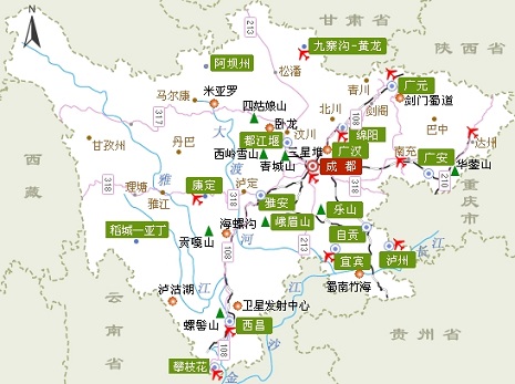 四川旅游交通图