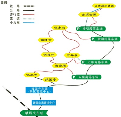 峨眉山旅游线路图