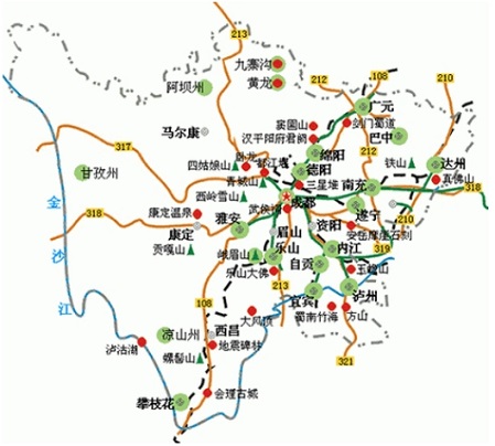 四川旅游地图