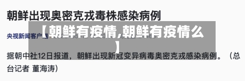 【朝鲜有疫情,朝鲜有疫情么】-第3张图片